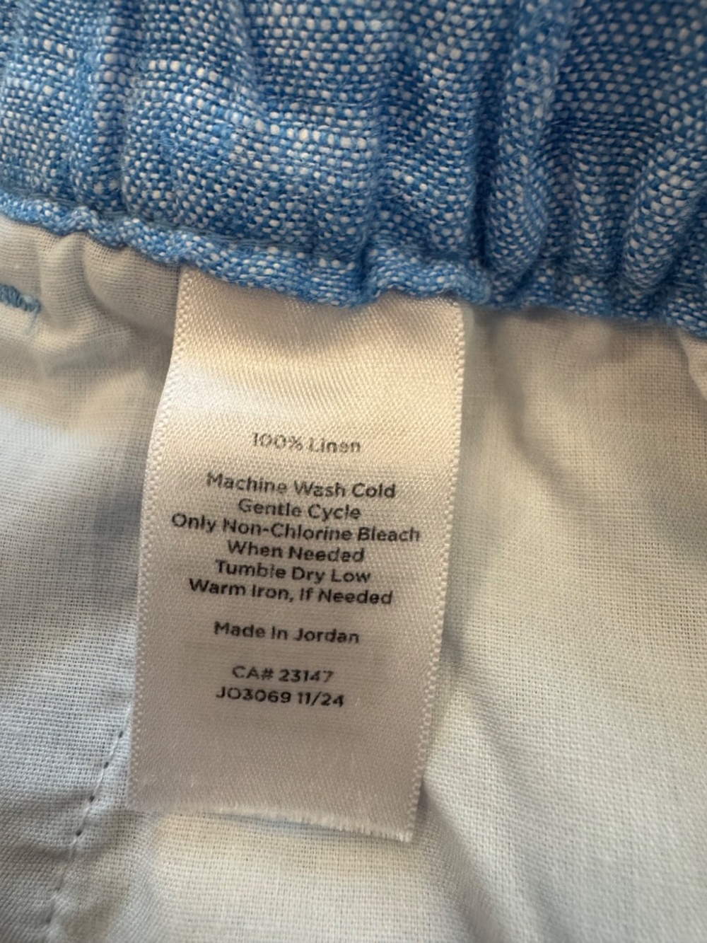 Women's Size S/P Talbots 100% Linen Capri's, Sky Blue, Pockets, Elastic Waist - Picture 5 of 5